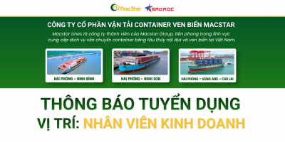 Công ty cổ phần Vận tải container ven biển Macstar thông báo tuyển dụng